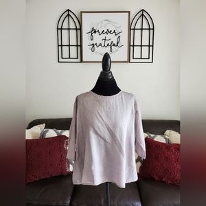 Forte Forte Italy Lilac Purple Linen Blend Blouse Size 0 Classic Boho Chic